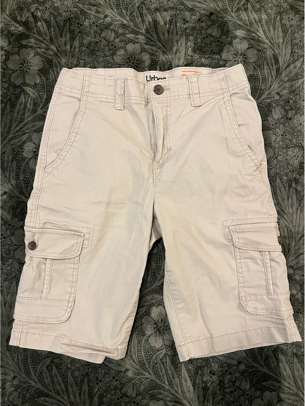 Urban Pipeline SuperFlex Cargo Shorts Boys Size 16 Reg Khaki Beige Stretch